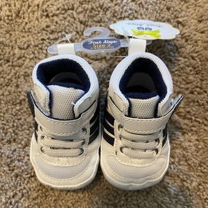 White and Black Adidas Dupe Baby Sneaker Shoes